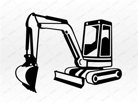 mini digger clipart|excavator clip art black and white.